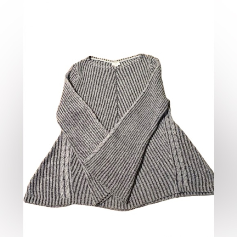 STYLE & CO Sweater Pleated Direct Rib Pullover XL Gray